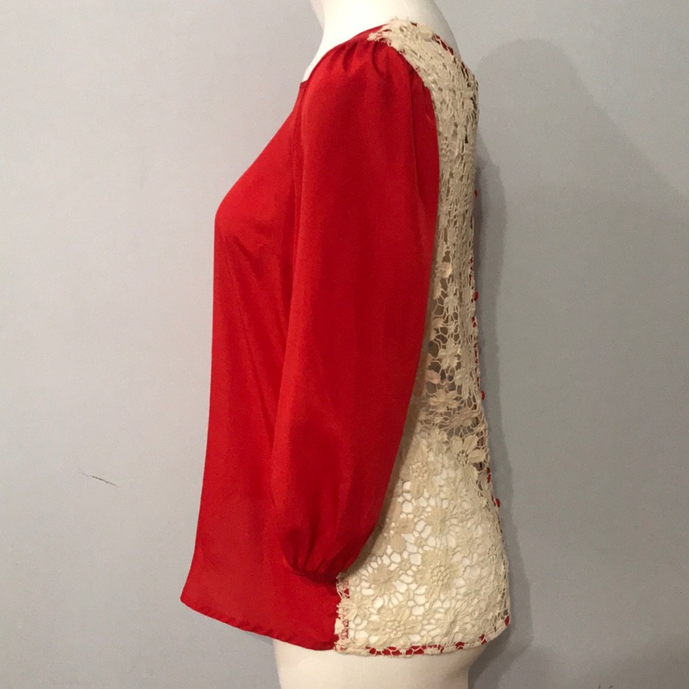 Red Blouse with crocheted back - Picture 5 of 6